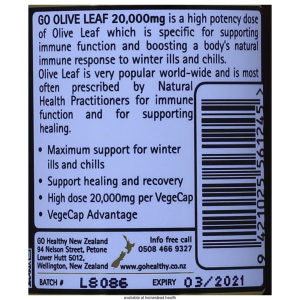 GO Healthy Olive Leaf 60Caps