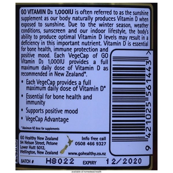 GO Healthy Vitamin D 1,000IU 90Caps