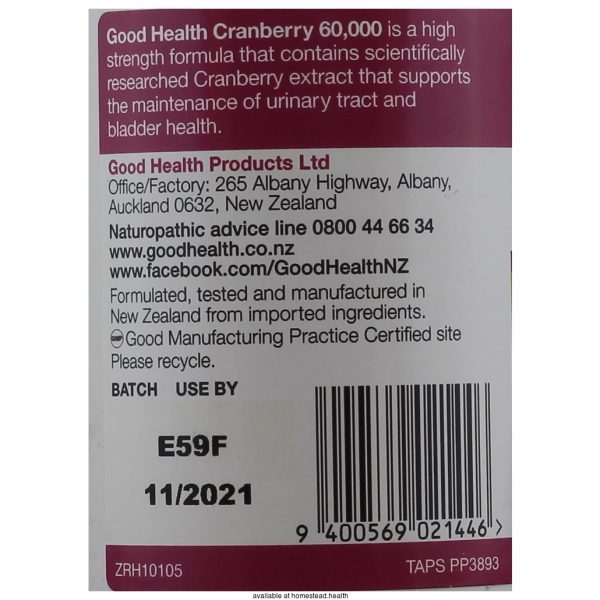Good Health Cranberry 60000 50caps