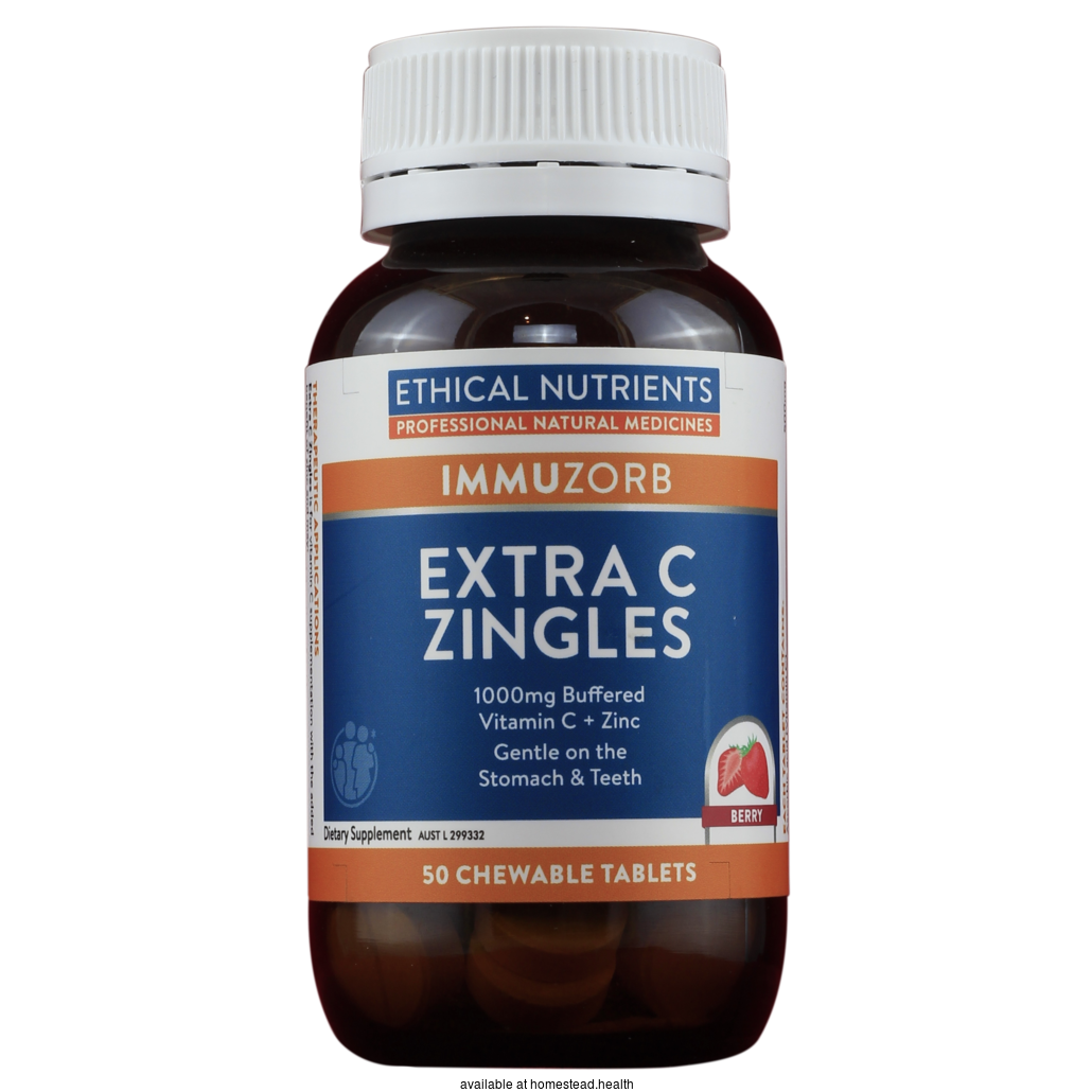 ETHICAL NUTRIENTS Immuzorb  Extra C Zingles 1000mg  50 chews