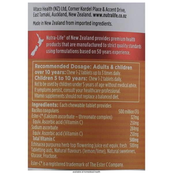 Nutra-life EsterC Ech & Probiotic Chew 60